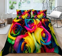 hot style soft bedding set 3d digital flowers printing 23pcs duvet cover set single twin double full queen king bedclothes