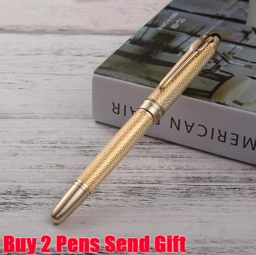 Gold Roller Pen Классический дизайн Jinhao 163, лучшее качество, металлическая шариковая ручка, хорошая ручка для письма на ощупь, авторучка, купить 2 ручки, отправить подарок - Цвет: Gold Roller Pen