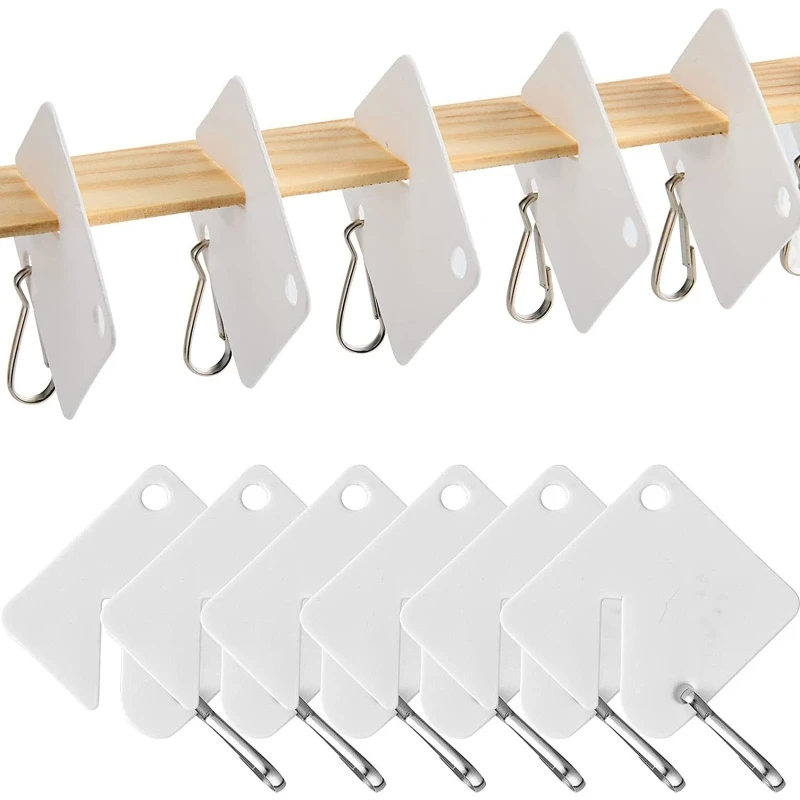 

60Pcs/Set White Hanging Key Tags Plastic Tag with Metal Snap Hook for Office L5YB