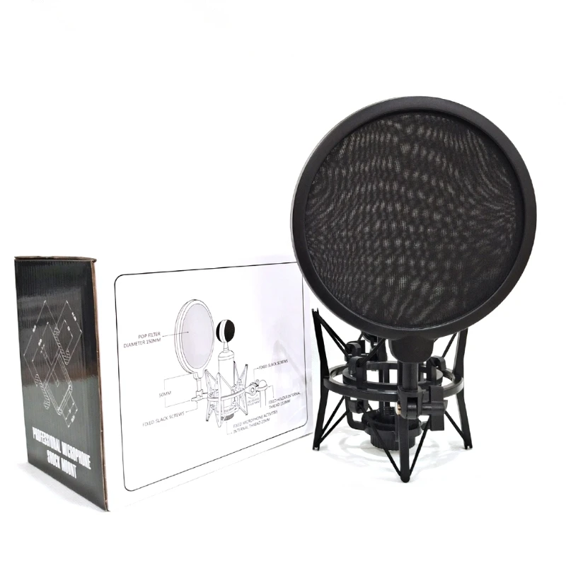 

67JA Microphone Shockproof Stand With Large Double-Layer Blowout Prevention Net Recording Live Broadcast Condenser Dynamic