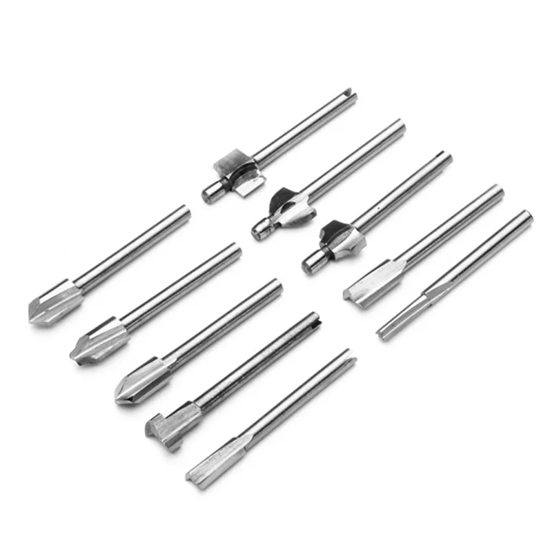 

10 шт. 1/8 дюйма хвостовик деревообрабатывающий фрезерный бит роторный инструмент части для деревообработки обрезки и долбежки