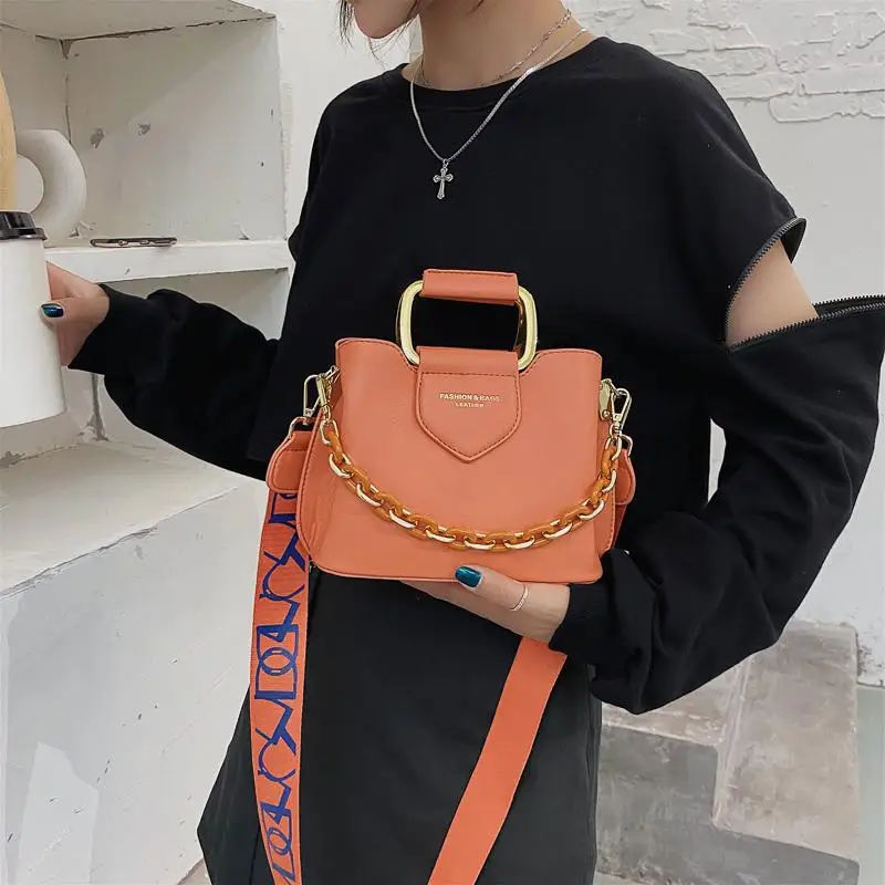

Luxury Women's Bucket Bag Designer Thick Chain Handbags Purses Leather Shopper Shoulder Bag Female Mini Crossbody Bags Totes