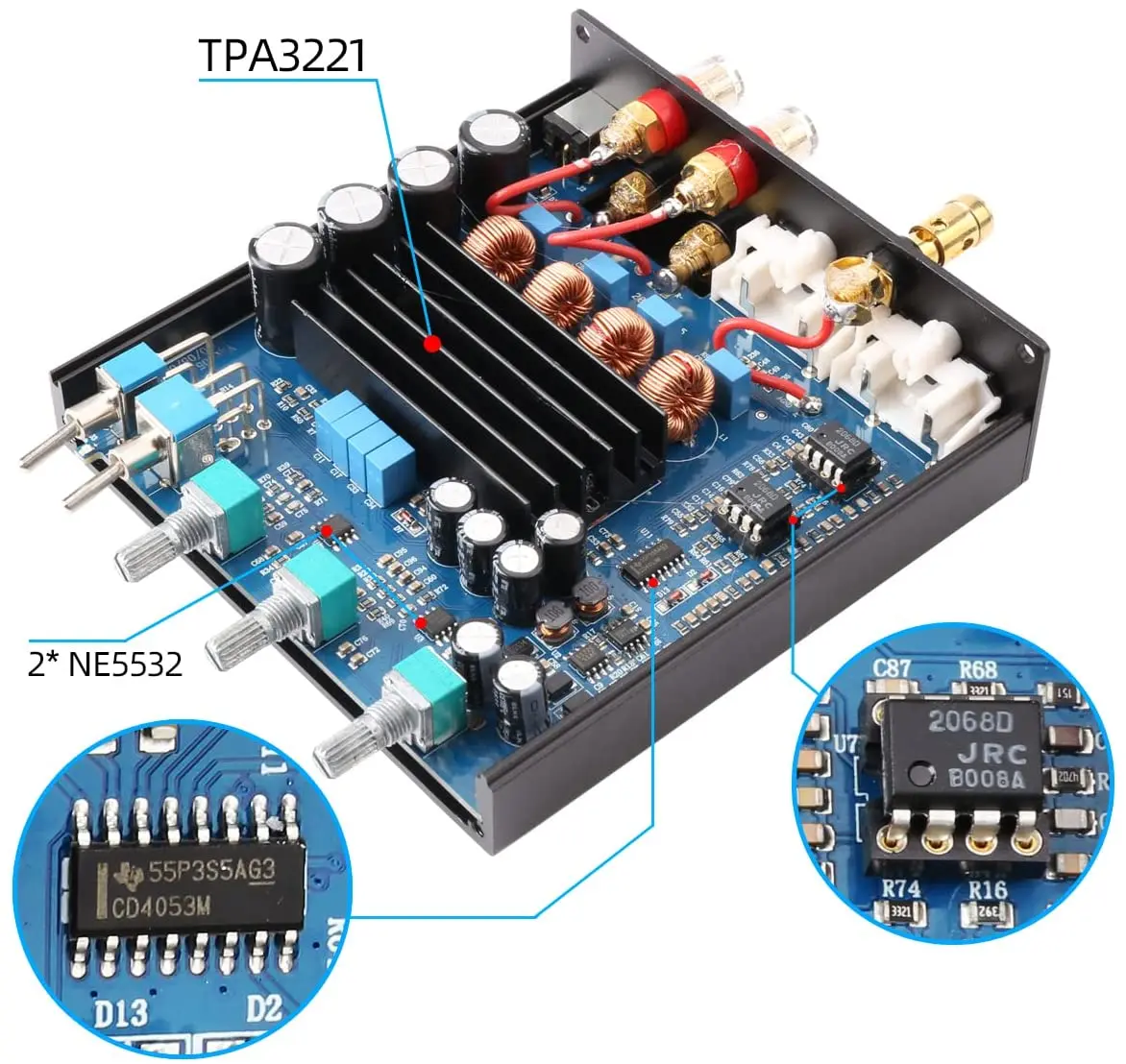 Аудиоусилитель KGUSS MP03 Mini MM Phono Amp TPA3221 100W * 2 RCA вход Hi-Fi усилитель DC28V | Электроника