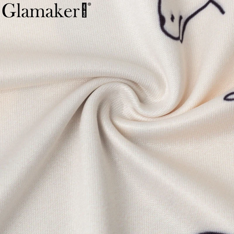 Glamaker, модный принт, стоячий воротник, блузка для женщин, длинный рукав, уличная одежда, укороченный топ, рубашка, весенние, вечерние, Клубные, сексуальные, облегающий Топ