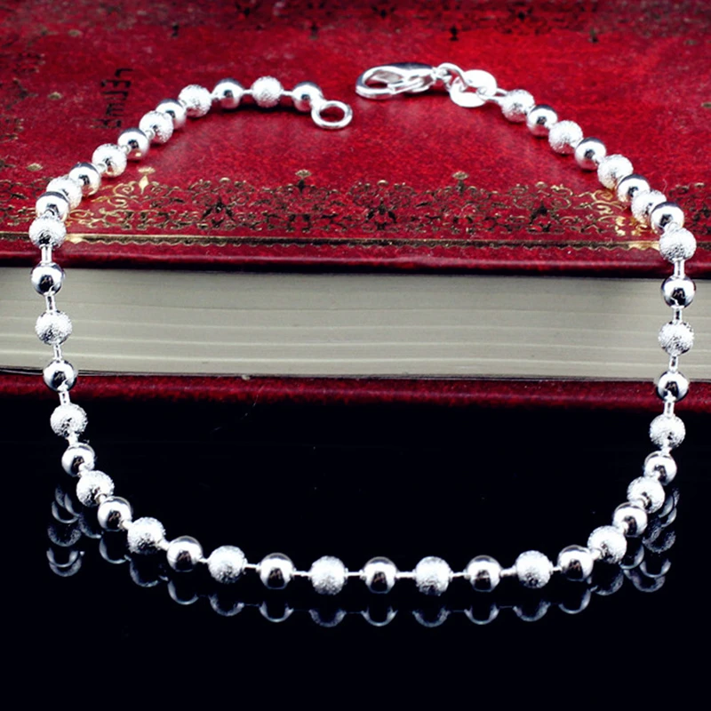 Браслеты на ногу женские из серебра 925 пробы с круглой бусиной|Анклеты| |