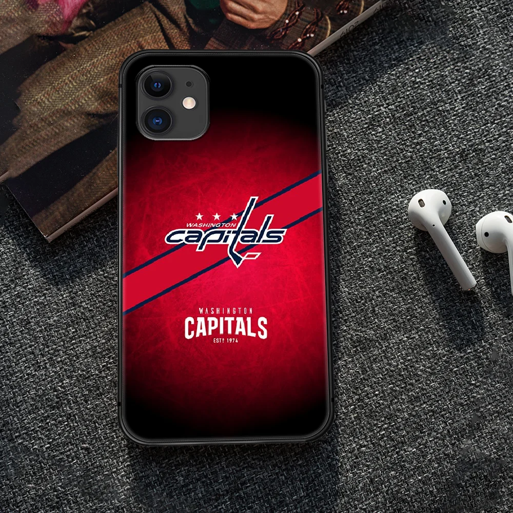 

Ice hockey Capitals Phone Case Cover Hull For iphone 5 5s se 2 6 6s 7 8 12 mini plus X XS XR 11 PRO MAX black back luxury shell