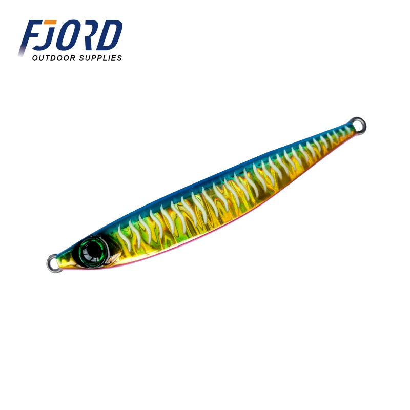 FJORD Sinking Laser Metal Jig Fishing Lure 40g 60g 80g 100g 6 colors Fish Luminous Jigging Speed Lead Tackle | Спорт и развлечения