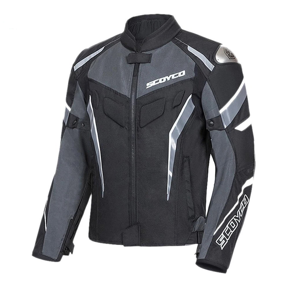 JK103-Gray Jacket SCOYCO мотоциклетная куртка, Мужская мотоциклетная куртка, бронежилет, светоотражающий, для мотокросса, Chaqueta, мотоциклетная защита, мотоциклетная защита - Цвет: JK103-Gray Jacket