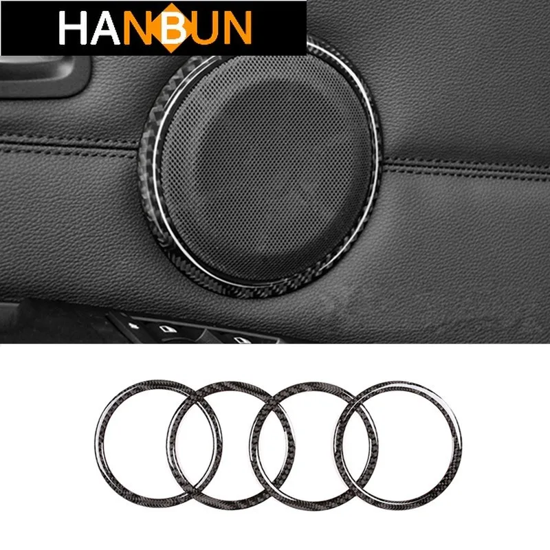 

Carbon Fiber Style Car Door Stereo Speaker Decoration Cover Trim For BMW F30 f34 E90 E84 Interior Audio Speakers Frame Stickers