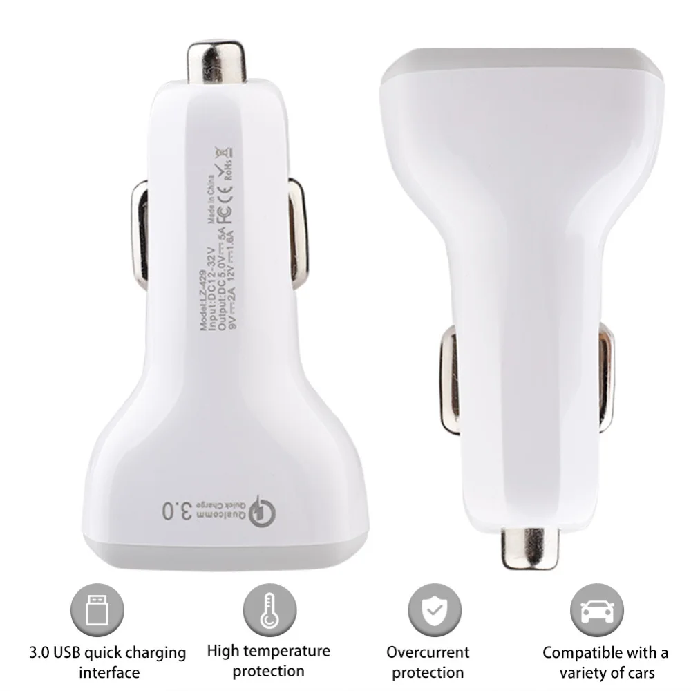 Быстрая зарядка автомобильное зарядное устройство USB 3 порта быстрая 0 для Samsung