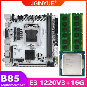 b85 motherboard lga 1150 set kit with intel xeon e3 1220 v3 cpu processor 16gb28gb ddr3 ram memory m 2 nvme b85i plus free global shipping