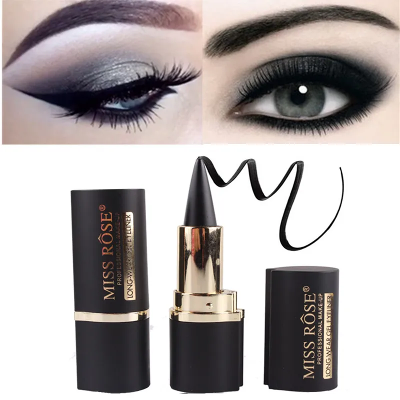 Черная гелевая подводка для глаз гладкая легкая в использовании женская