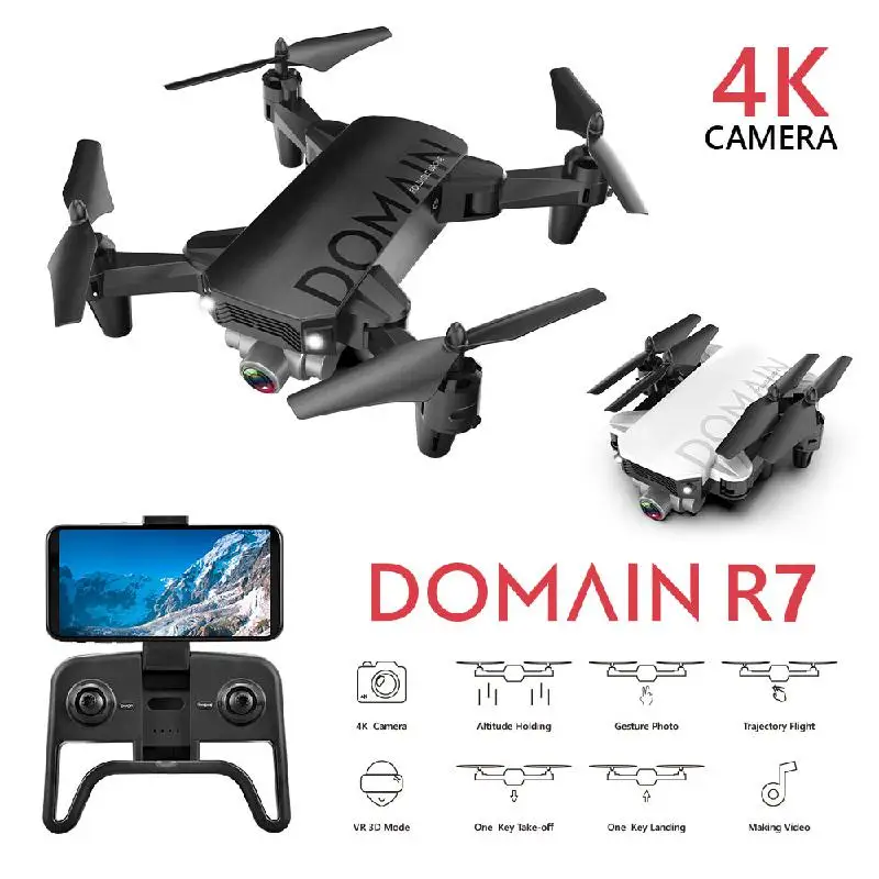 Складной Радиоуправляемый Дрон R7 с широкоугольной Hd камерой вертолет 4k