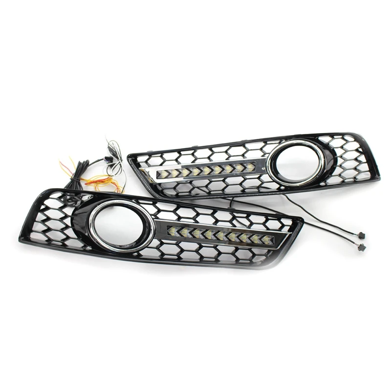 

Front Lower Bumper Fog Light Lamp Grill with LED DRL 1 Pair For- A3 8P 2009-2013