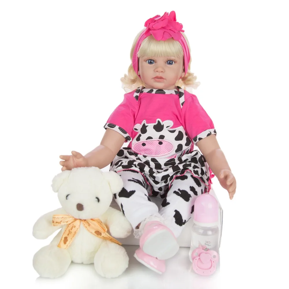 

Куклы Новорожденные мягкие силиконовые с мини-медведем, 60 см, 1 шт.