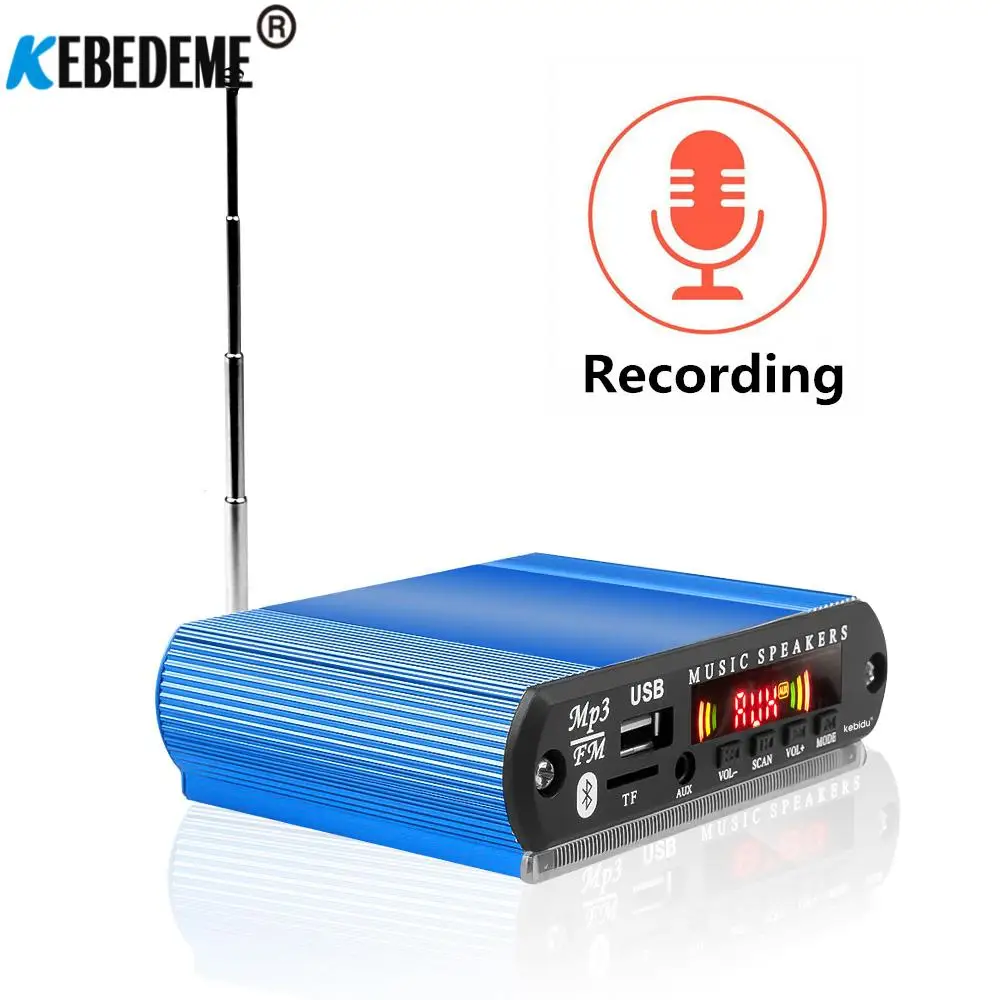 

FM-радио Bluetooth модуль громкой связи mp3-плеер Поддержка записи голоса U-диск TF-карта чтение 3,5 мм линия в автомобильном аудио обновление
