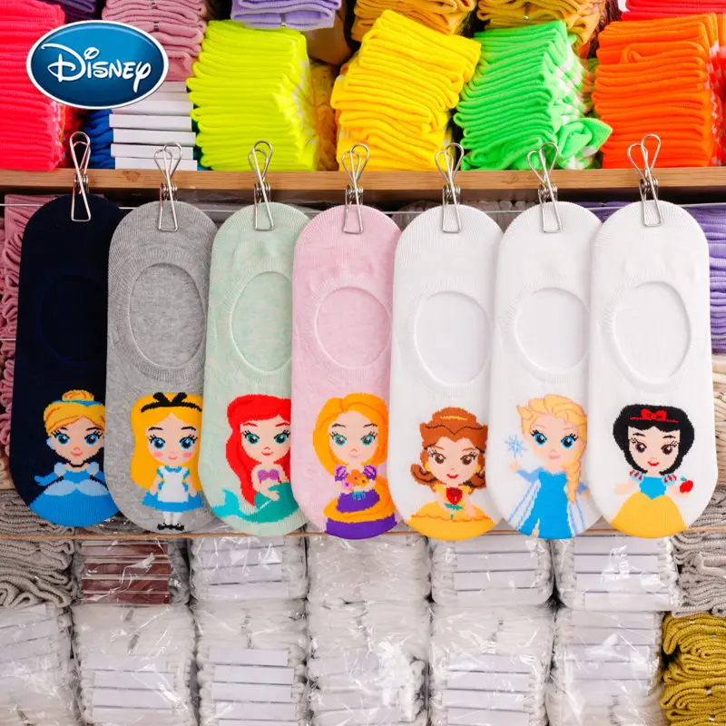 Disney короткие запасы мультфильм силиконовые полосы без шнуровки женские носки