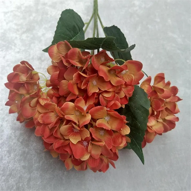 

7Pcs Fake Autumn Hydrangea (5 heads/bunch) 18.9" Length Simulation Hydrangeas for Home Wedding Decorative Artificial Flowers