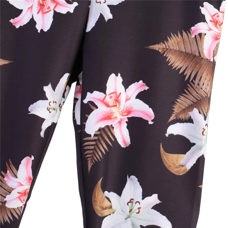 Женские леггинсы для фитнеса и йоги ретро легинсы с цветочным принтом женские