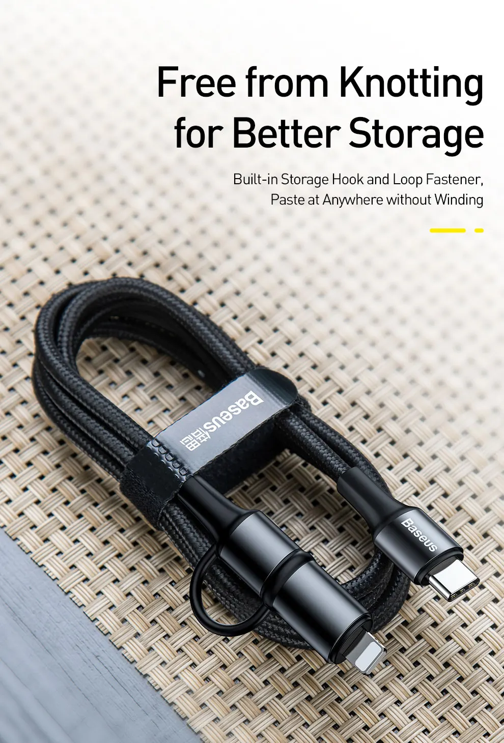 Baseus 60 Вт usb type C кабель для USB-C кабель PD Быстрая зарядка зарядное устройство USBC к usb-кабелю для iPhone Xs Max X 2 в 1 кабель провод шнур