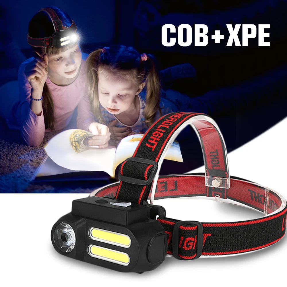 

С поворотом на 90 градусов Регулируемая Фара COB светодиод XPE LED головной свет с аварийным выключением, USB подзарядка фара головного света для н...