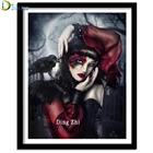 Бриллиантовая вышивка Фэнтези готический ворона женские головоломка 5D бриллиантовый рисунок Рождество квадратные Стразы мозаика Nordic портрет комплект