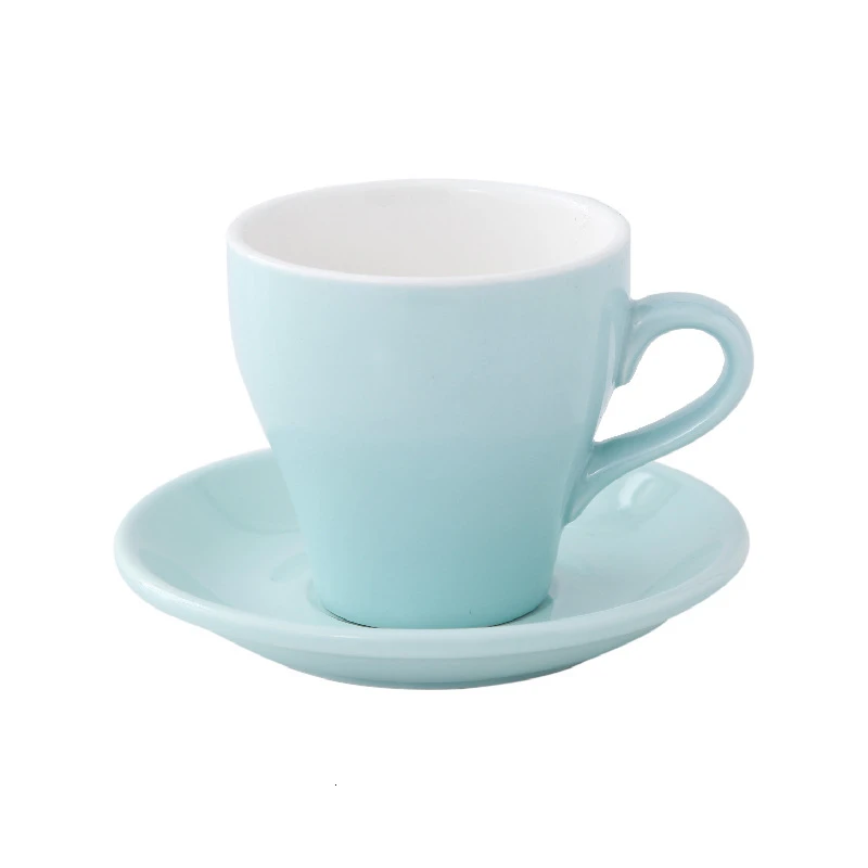 K 350cc цвет Макарон латте искусство кофейная чашка и блюдце наборы Demitasse Tasse кафе Xicara капучино кофейная кружка Koffie Kopjes чашка - Цвет: K