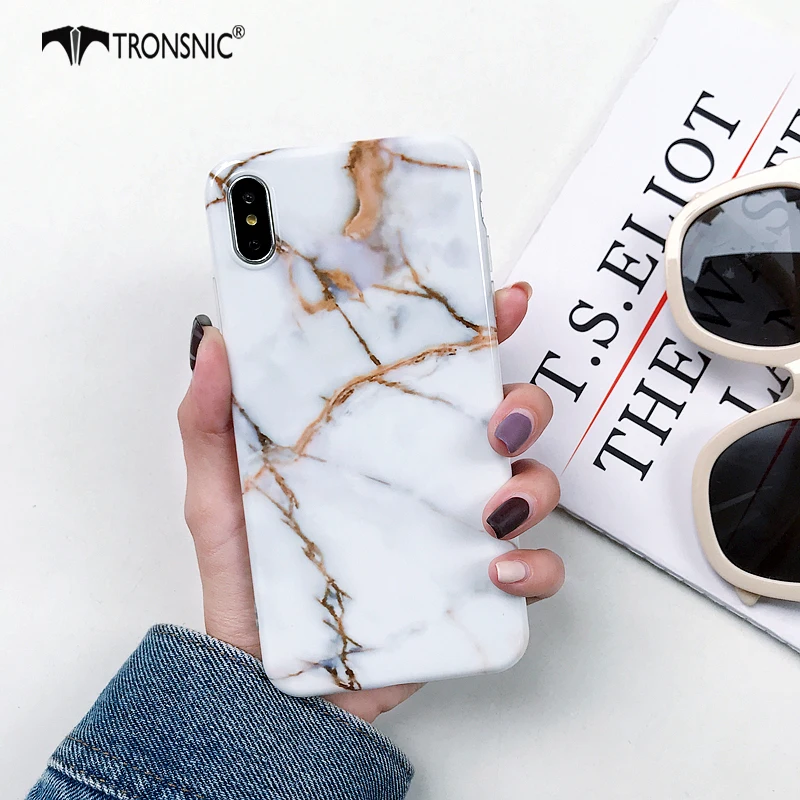 Чехол для iPhone 11 Pro Max XR XS MAX 6 6s 7 8 Plus с мраморной текстурой