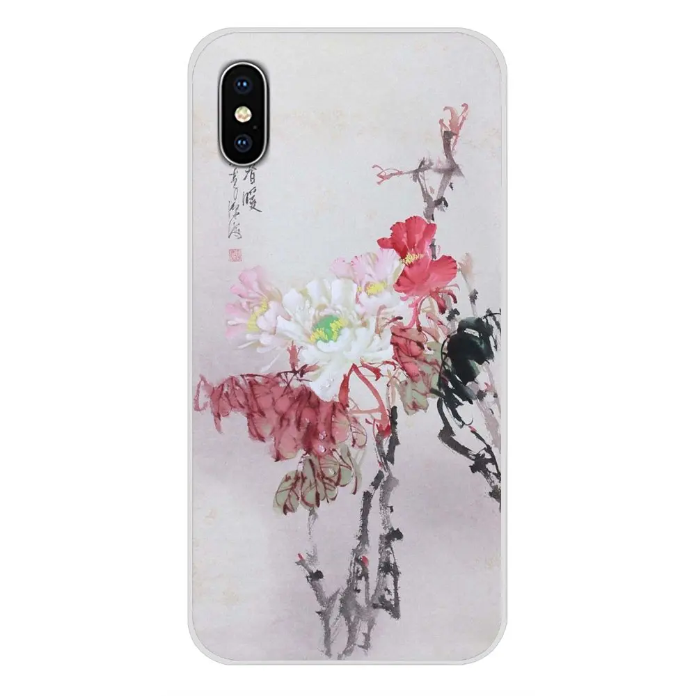 Chinese style ink painting For Apple iPhone X XR XS 11Pro MAX 4S 5S 5C SE 6S 7 8 Plus ipod touch 5 6 TPU Transparent Case Covers | Мобильные