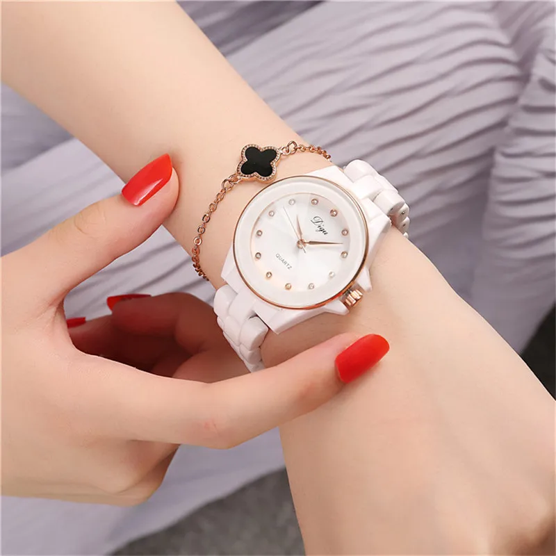 

LUXURY DIGU BRAND WOMEN WATCHES 2017 FASHION CASUAL ELEGANT CERAMIC WHITE QUARTZ WRIST WATCH WOMEN WATERPROOF RELOGIO FEMININO