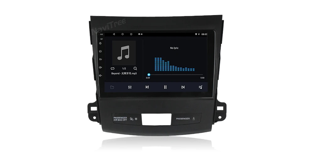 NaviTree 9 дюймов ips 1024*600 Android 9,0 автомобильный радио мультимедиа для Mitsubishi Outlander xl 2 2005-2011 bluetooth FM usb заднего вида