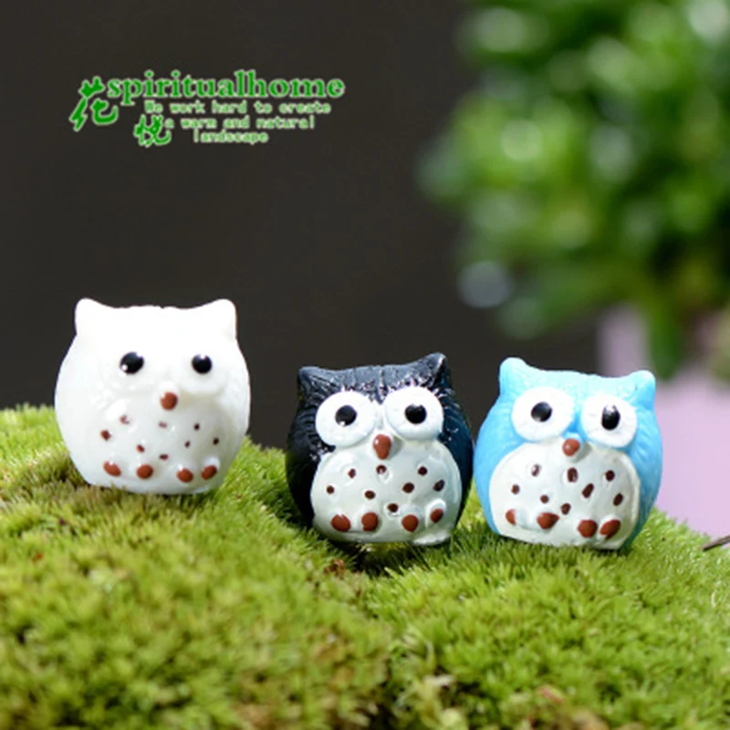 Мини красочная Ночная Сова маленькое полимерное украшение маленькая статуя