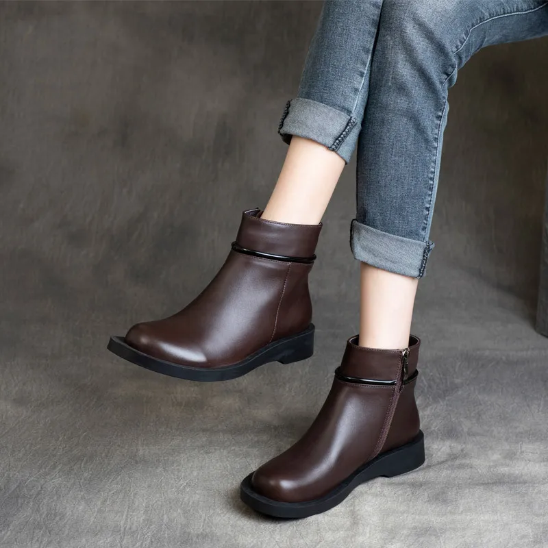 

Fashion Women Boots Brand Leather Woman Boots Style Winter Leather Women Shoe Fashion Casual Footwear