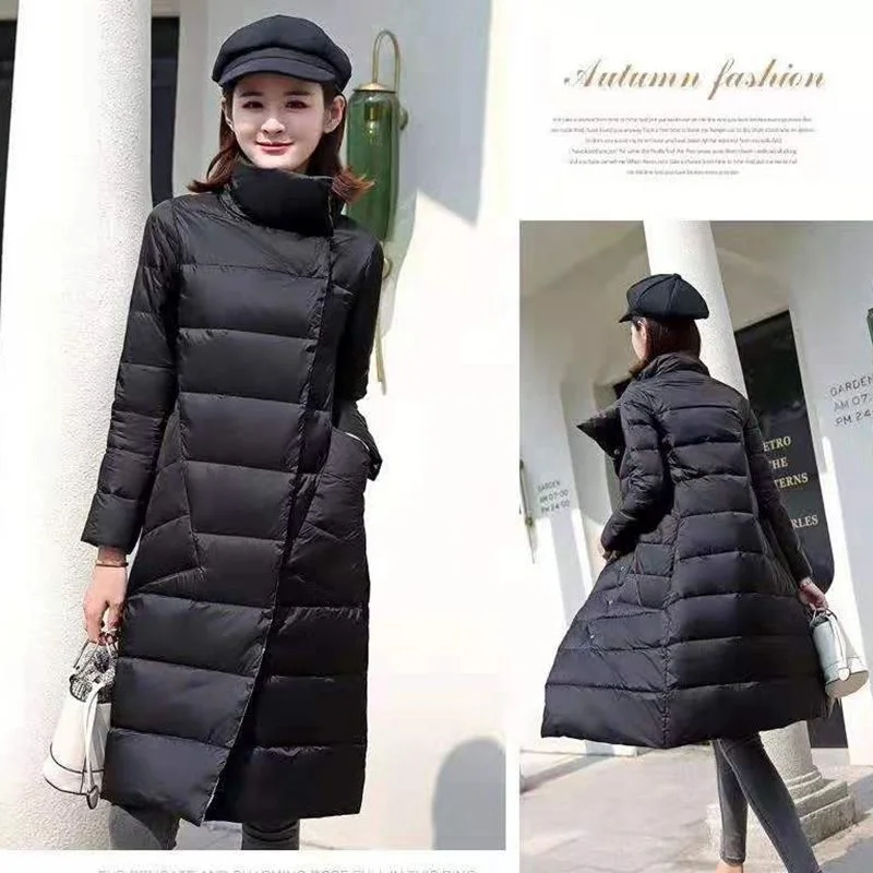 

Double Plaid down jacket women's middle and long winter new Korean slim fit large warm jacket
