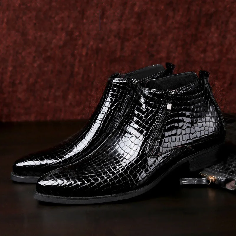 Мужские Ботильоны из натуральной коровьей кожи черные или синие ботинки на