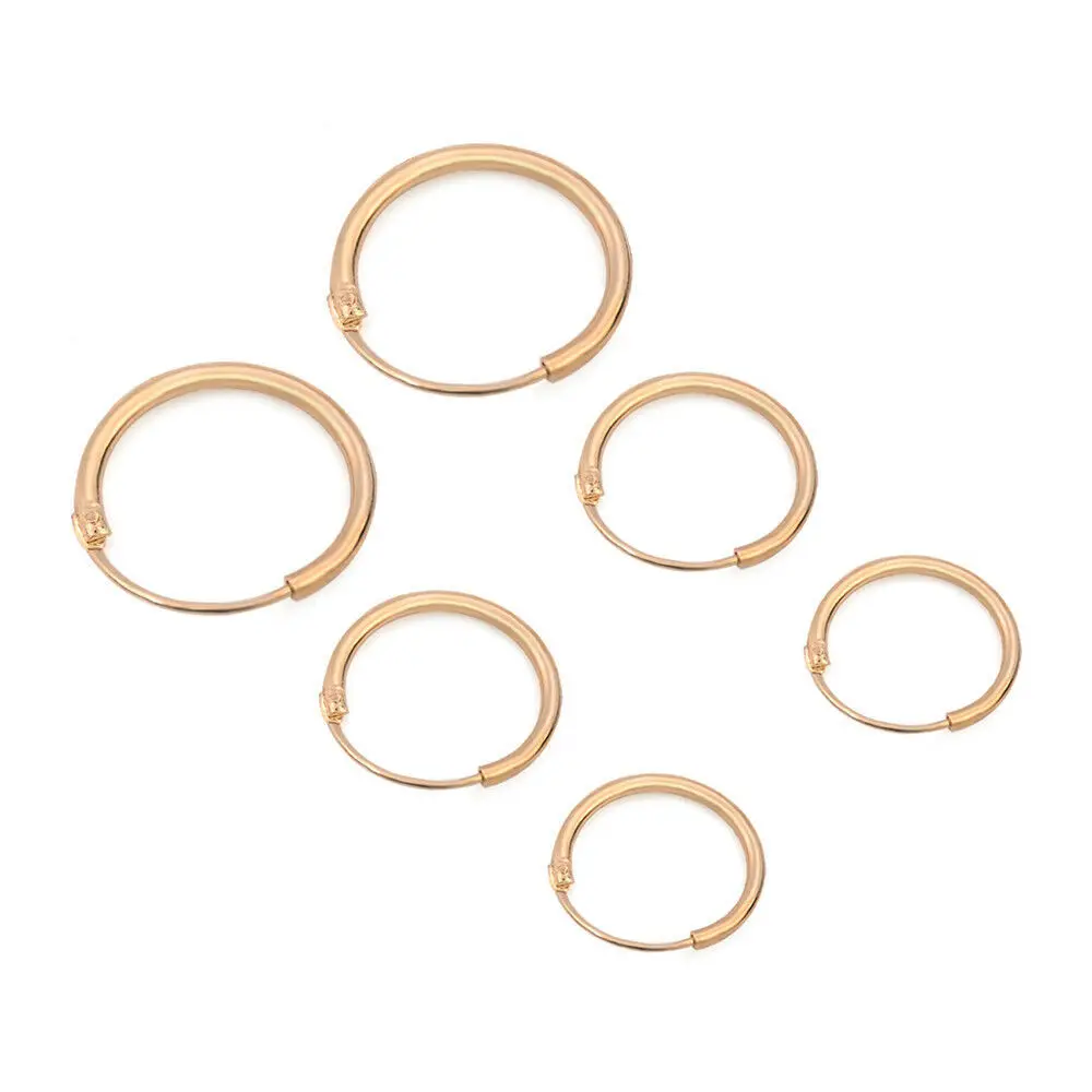 

3 pairs/set Men Women Punk Circle Hoop Rings Set Golden Stainless Steel Female Fashion Earing Girls Jewelry Gift 2021