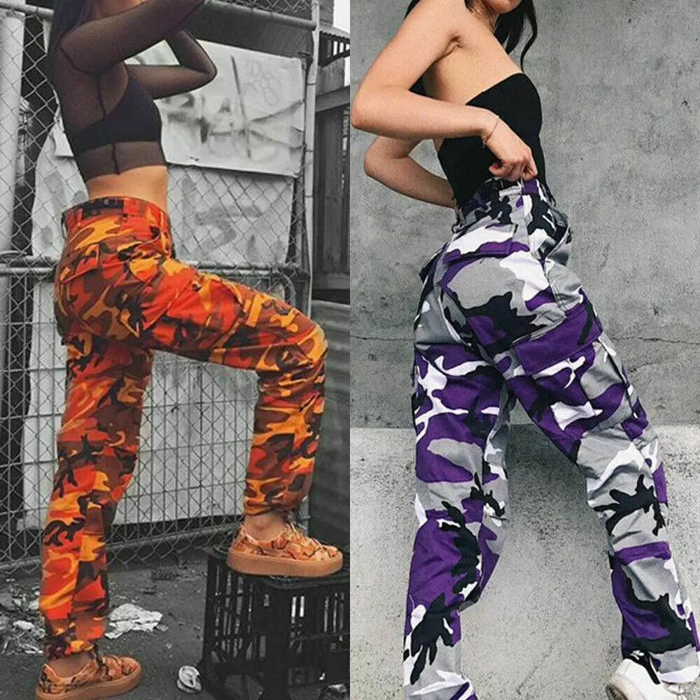 Женские камуфляжные брюки-карго модные брюки в стиле милитари армейские