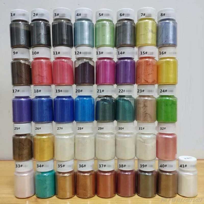 

41 Colors Pearlescent Pigment Mica Powder Epoxy Resin Colorant Dye Pearl Pigment Resin Jewelry Making D02 20 Dropshipping