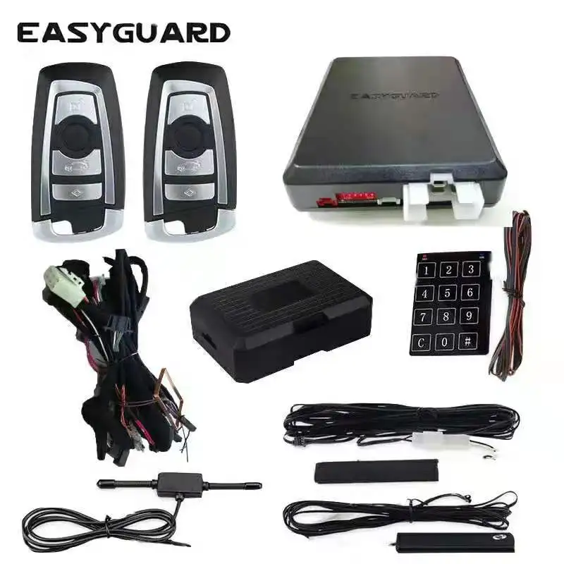 EASYGUARD CAN BUS style PKE kit fit for BMW plug and play easy DIY installation car alarm with remote start Stop push | Автомобили и