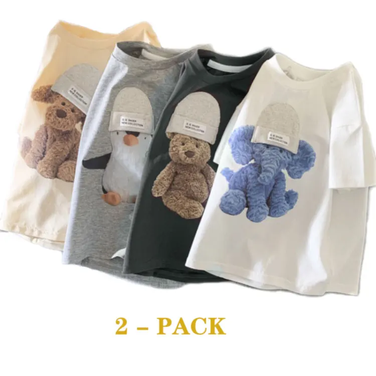 

Summer New Fashion Baby Casual Short Sleeve T shirt Boys Cartoon Print Top Kids Children O-Neck Clothing