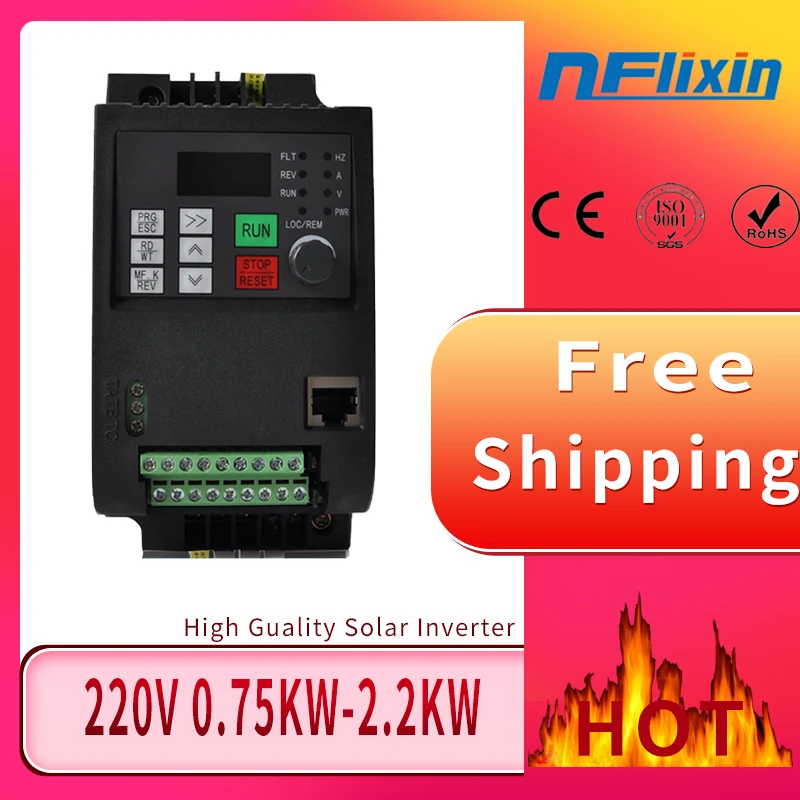VFD DC 0.75kw 7.5kw 220v вход и выход 3 фазы инвертор частоты солнечной батареи Бесплатная
