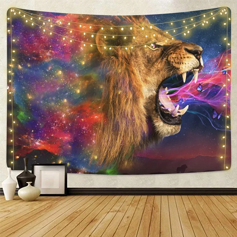 Дропшиппинг животных Львиный гобелен настенный хиппи украшение дома из