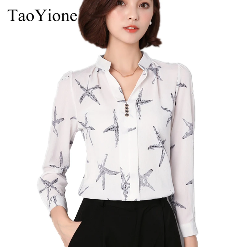 2019 Новая летняя модная женская шифоновая блузка с длинным рукавом рубашки