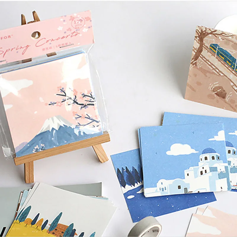 120pcs Spring Flower Cloud Memo Pad Note Kawaii Japanese Stationery Notes Planner Portable Notepad School Office Supplies | Канцтовары