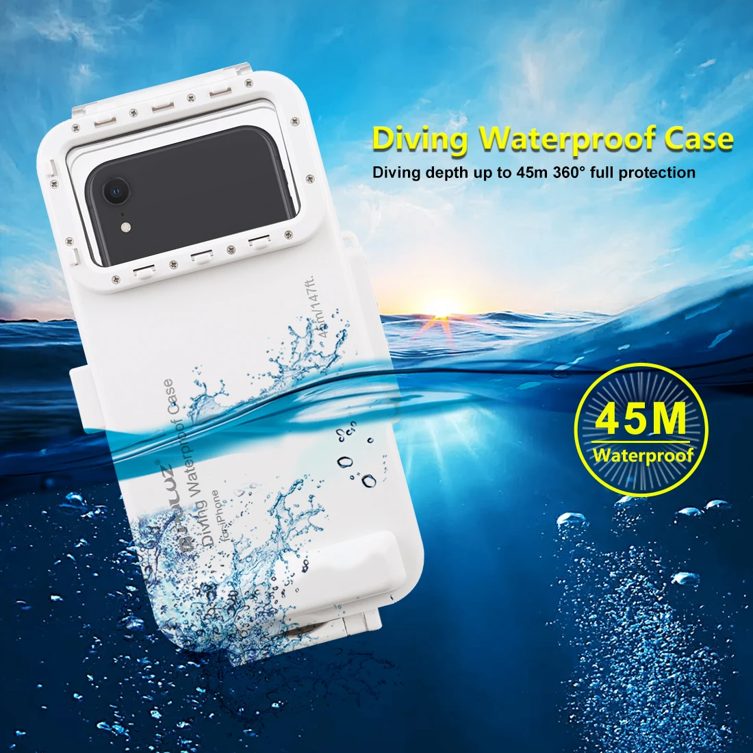 

PULUZ 45m Waterproof Diving Housing Photo Video Taking Underwater Universal Cover Case for iPhone 11/12 Series, 6/7/8, X Series