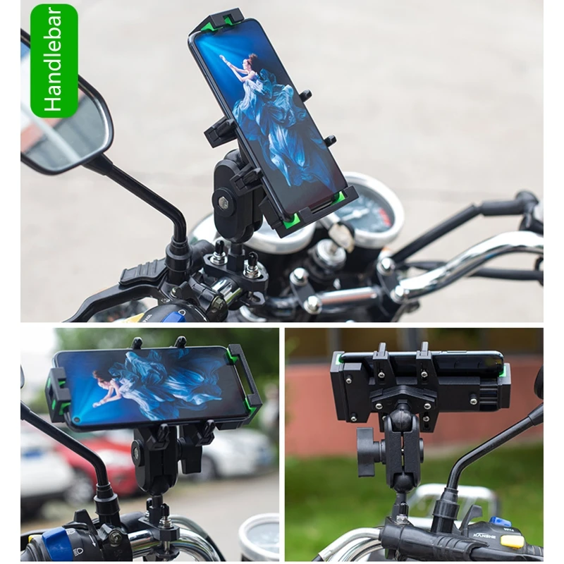 a02 universal motorcycle bike mobile phone holder aluminum bicycle riding bracket gps mount handlebar side mirror stand free global shipping