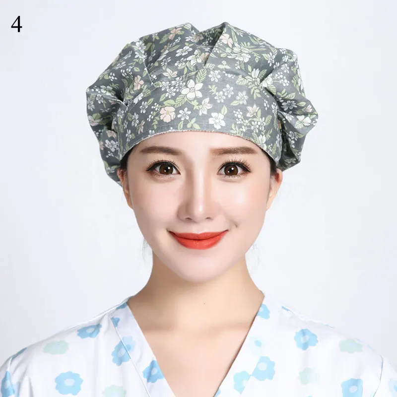 

Cotton Headscarf Flamingo Nurse Cap Printing Cotton Work Surgical Cap Dustproof Dust Hat Headscarf Round Cap unisex Dust Hat