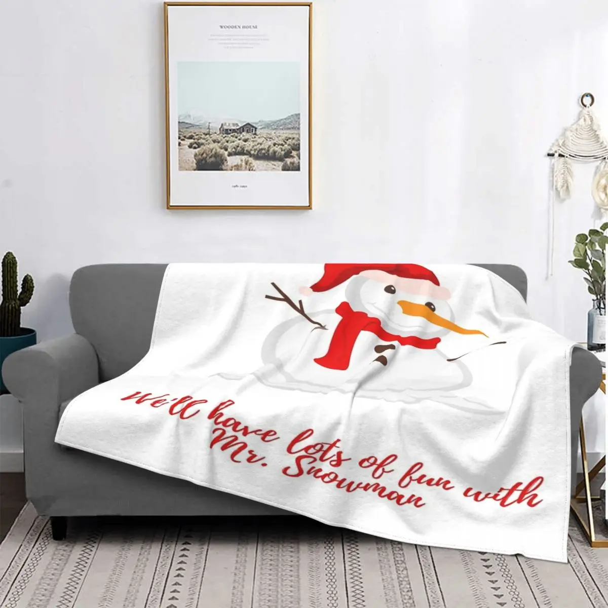 

Mr. Snowman-Manta a cuadros para cama, para cama colcha, 90, Kawaii