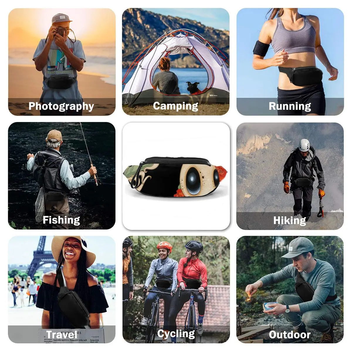 

Dragon Waist Bag Male Bicycle Waist Pack Pattern Polyester Bag