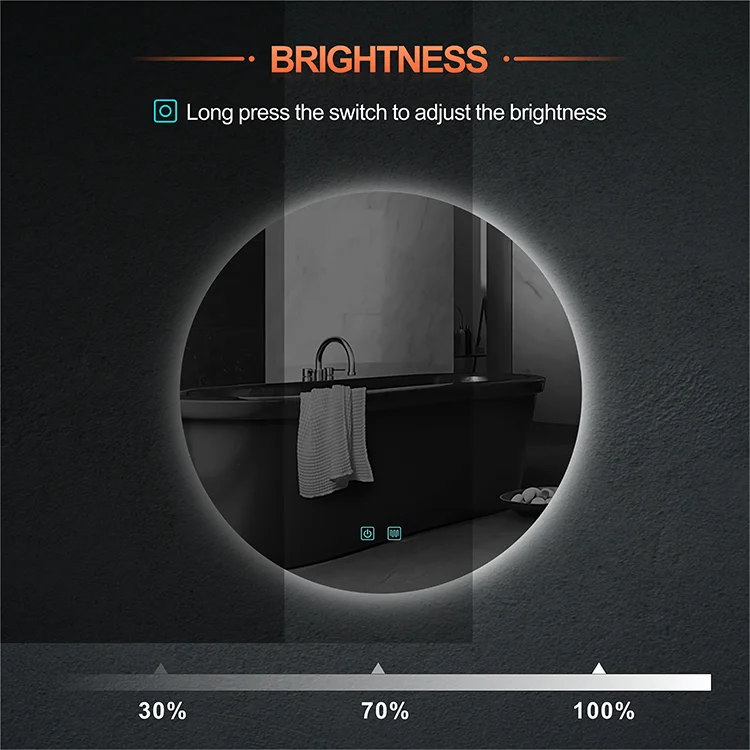 60 см круглосветодиодный светодиодное зеркало для ванной комнаты с сенсорным